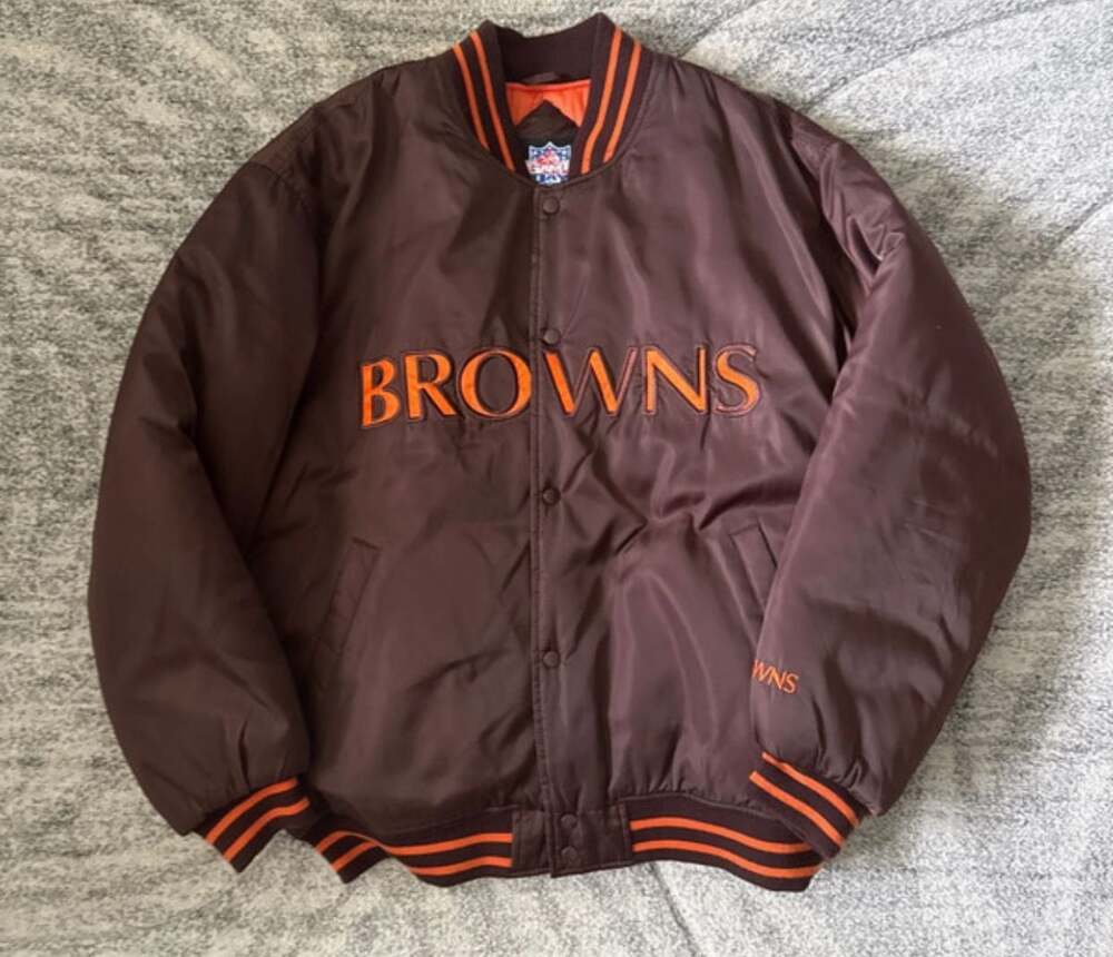 Vintage Cleveland Browns Game Day Turbo Zone NFL Bomber Jacket